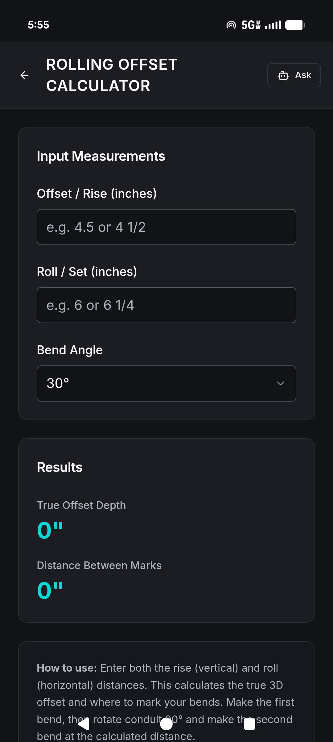 Jolt Rolling Offset Calculator