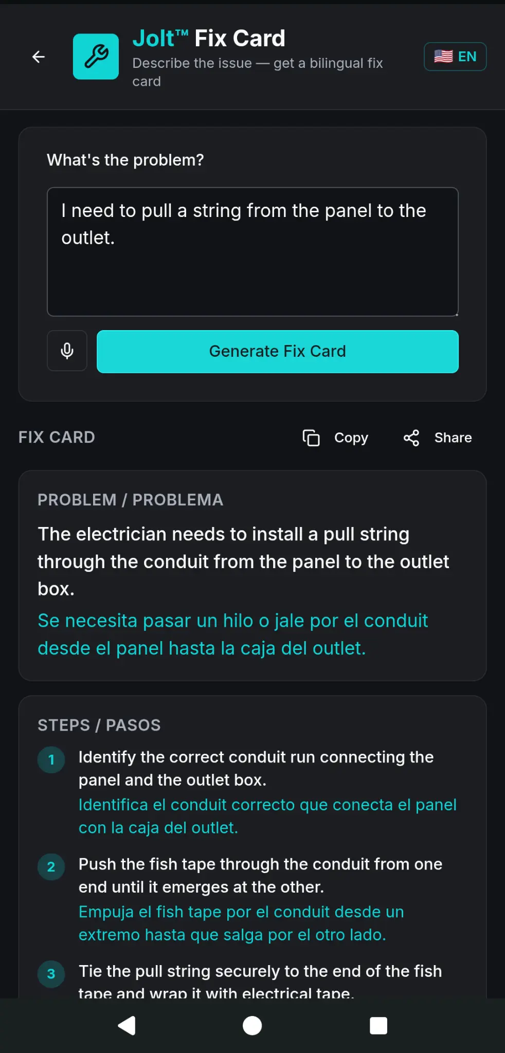 Jolt Fix Card Result